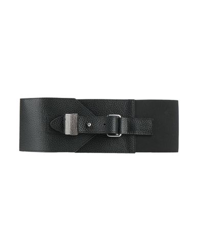 Fabiana Filippi Woman Belt Black Size S Leather, Elastic Fibres