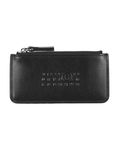 Mm6 Maison Margiela Woman Cardholder Black Size - Cow Leather In Black