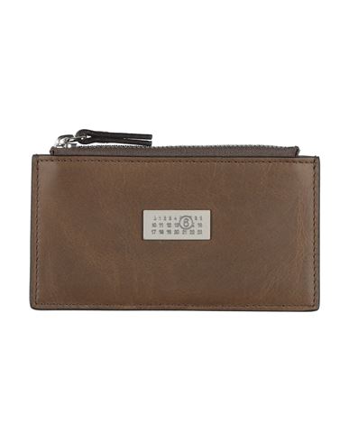 Mm6 Maison Margiela Woman Cardholder Dark Brown Size - Cow Leather In Brown