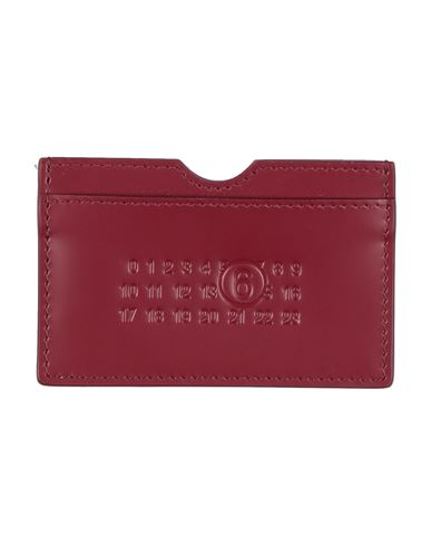 Mm6 Maison Margiela Woman Cardholder Burgundy Size - Cow Leather In Red