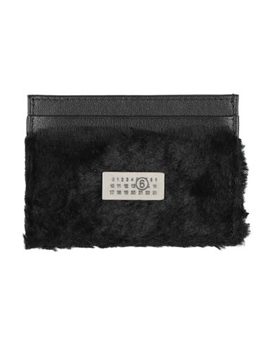 Mm6 Maison Margiela Woman Cardholder Black Size - Viscose, Cotton, Cow Leather In Black