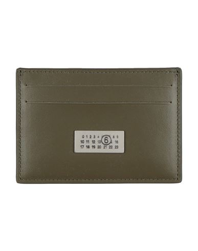 Mm6 Maison Margiela Woman Cardholder Military Green Size - Cow Leather In Green
