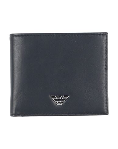 Emporio Armani Man Wallet Midnight Blue Size - Leather In Blue