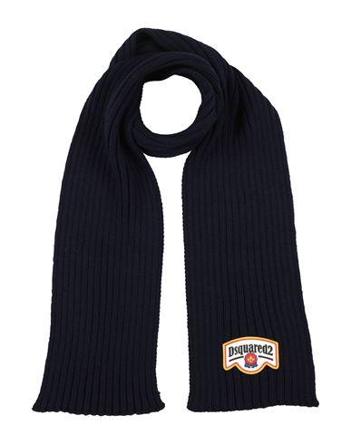 Dsquared2 Man Scarf Midnight Blue Size - Wool In Blue