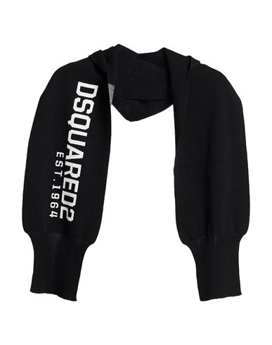 Dsquared2 Woman Scarf Black Size - Wool, Viscose, Polyamide, Cashmere In Black