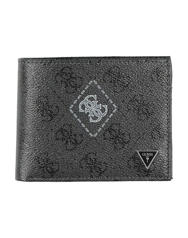 Guess Man Wallet Charcoal Size - Leather In Gray