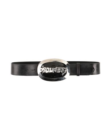 Dsquared2 Woman Belt Black Size 38 Leather In Black