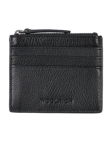 Woolrich Man Cardholder Black Size - Leather In Black