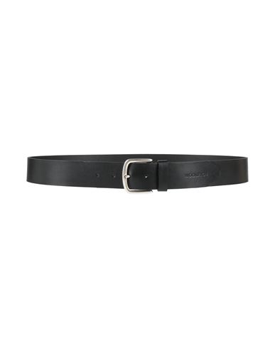 Woolrich Man Belt Black Size Xl Leather In Black