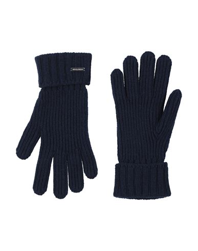 Woolrich Woman Gloves Blue Size M Cashmere In Blue