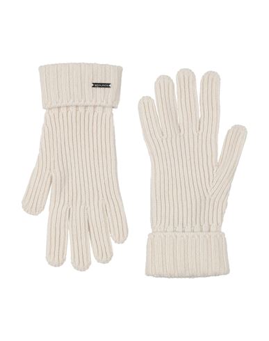 Woolrich Woman Gloves Cream Size M Cashmere In Gold