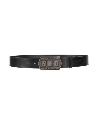 Dsquared2 Man Belt Black Size 39.5 Cowhide In Black
