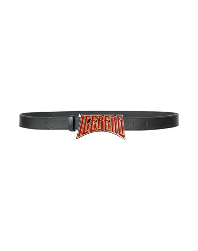 Iceberg Man Belt Black Size 39.5 Lambskin In Black