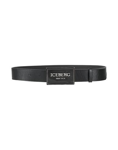 Iceberg Man Belt Black Size 39.5 Lambskin In Black