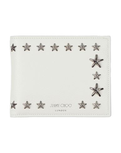 Jimmy Choo Man Wallet Off White Size - Leather In White