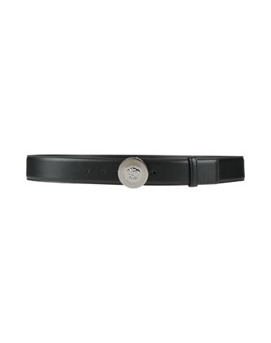 Versace Man Belt Black Size 39.5 Calfskin In Black