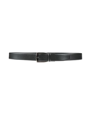 Zegna Man Belt Black Size 38 Leather In Black