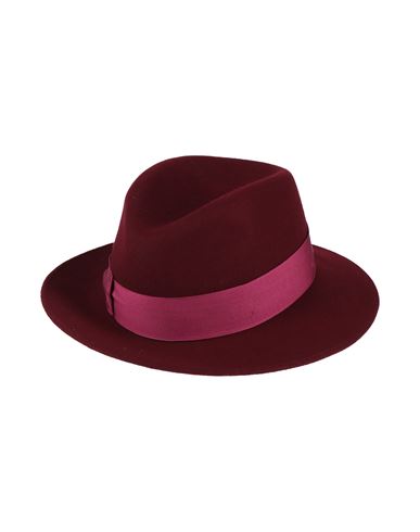 Borsalino Woman Hat Burgundy Size M Wool In Red
