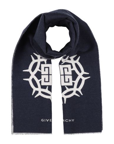 Givenchy Man Scarf Midnight Blue Size - Wool, Virgin Wool, Silk