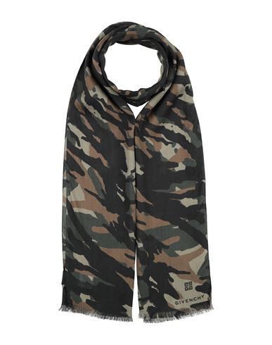 Givenchy Man Scarf Military Green Size - Modal, Cashmere In Green