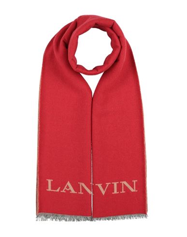 Lanvin Woman Scarf Red Size - Wool, Virgin Wool, Silk In Red