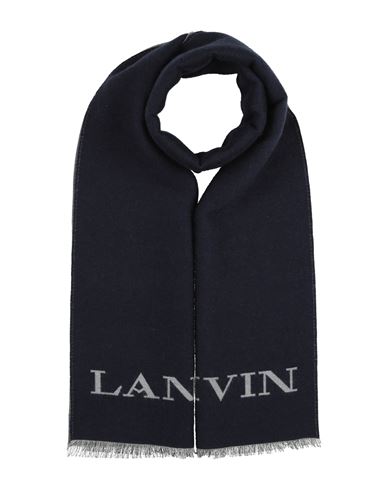Lanvin Woman Scarf Navy Size - Wool, Virgin Wool, Silk In Blue