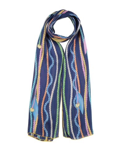 Ferragamo Woman Scarf Blue Size - Silk In Blue