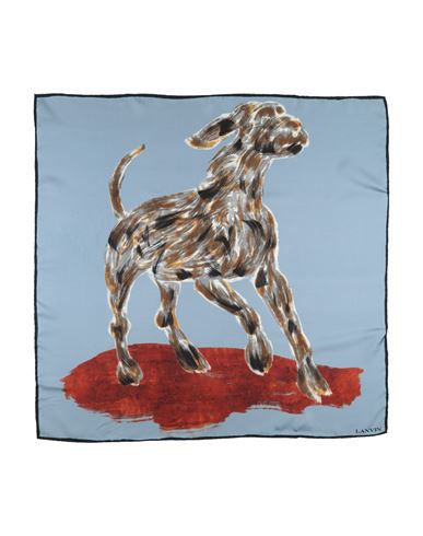 Lanvin Woman Scarf Slate Blue Size - Silk In Blue
