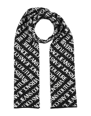 Versace Jeans Couture Man Scarf Black Size - Acrylic, Wool In Black