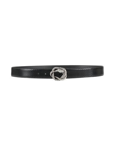 Just Cavalli Man Belt Black Size 39.5 Leather In Black