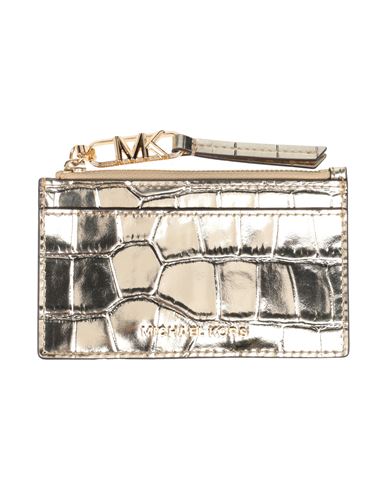 Michael Michael Kors Woman Cardholder Platinum Size - Leather In Gray