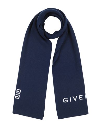 Givenchy Man Scarf Navy Size - Wool, Cashmere In Blue