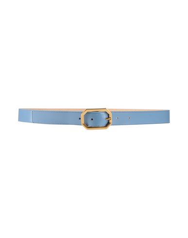 Emporio Armani Woman Belt Light Blue Size 36 Polyester, Polyurethane In Blue