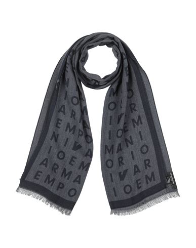 Emporio Armani Man Scarf Navy Size - Viscose, Polyester In Blue