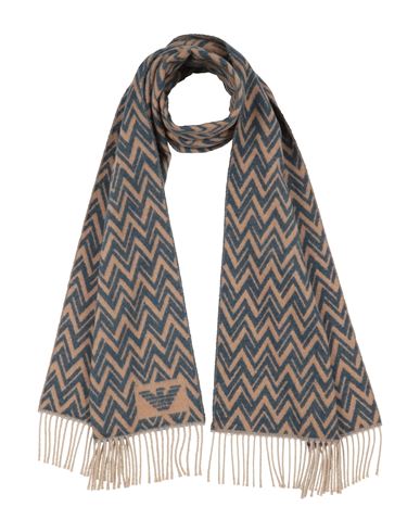 Emporio Armani Man Scarf Camel Size - Virgin Wool In Sand