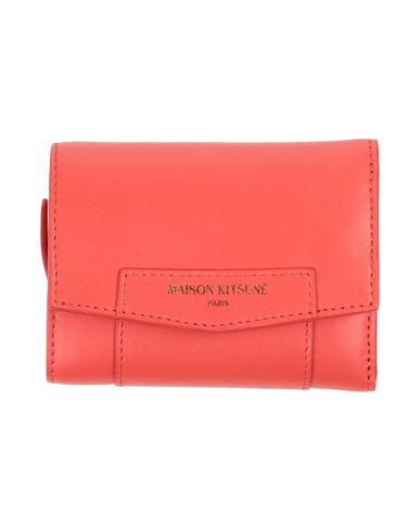 Maison Kitsuné Woman Wallet Coral Size - Leather In Red