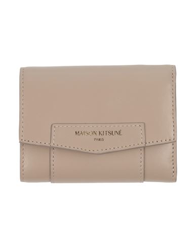 Maison Kitsuné Woman Wallet Taupe Size - Leather In Gray