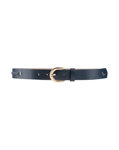Maison Kitsuné Woman Belt Navy Size 32 Leather In Black