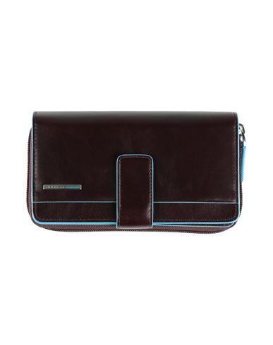 Piquadro Woman Wallet Chocolate Brown Size - Cow Leather, Metal In Black