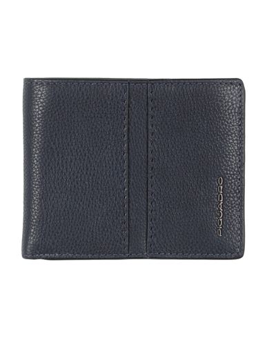 Piquadro Man Wallet Midnight Blue Size - Cow Leather, Metal In Blue