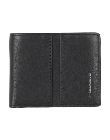 Piquadro Man Wallet Black Size - Cow Leather, Metal In Black
