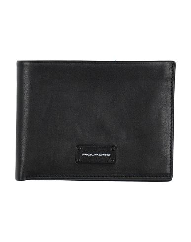 Piquadro Man Wallet Black Size - Cow Leather, Aluminum In Black