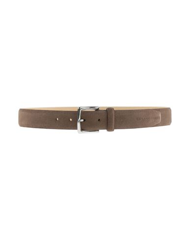 Baldessarini Man Belt Taupe Size 34 Leather In Gray