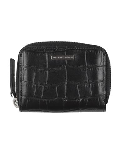 Emporio Armani Man Coin Purse Black Size - Calfskin In Black