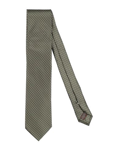 Canali Man Ties & Bow Ties Military Green Size - Silk In Green