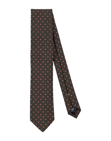 Canali Man Ties & Bow Ties Dark Green Size - Virgin Wool, Silk In Green