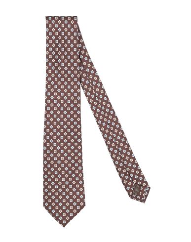 Canali Man Ties & Bow Ties Dark Brown Size - Silk In Brown