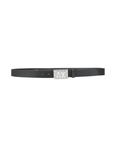 Armani Exchange Man Belt Black Size Onesize Cow Leather, Polyurethane In Black