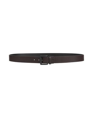 Armani Exchange Man Belt Dark Brown Size Onesize Leather In Brown