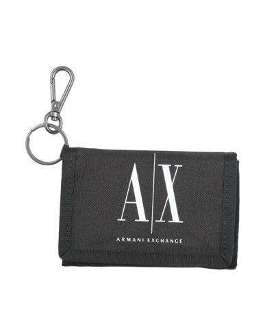 Armani Exchange Man Wallet Black Size - Polyester In Black
